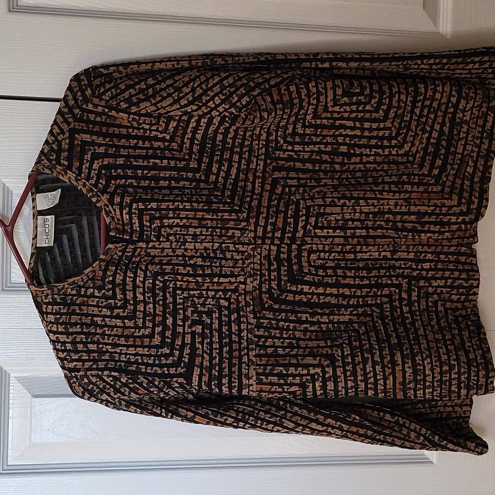 Chicos animal print and mesh jacket